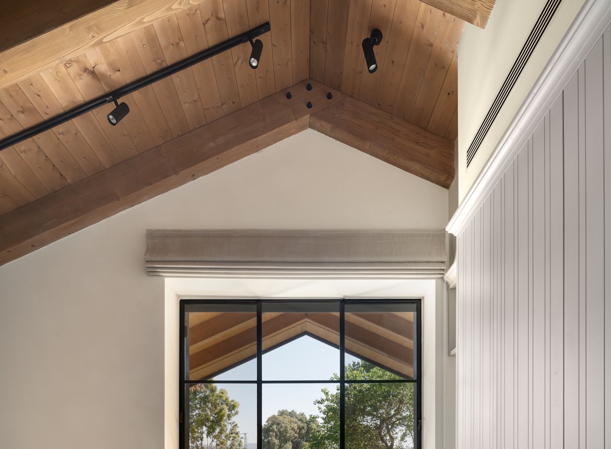 Ringwood modern country house timber frame roof project interior window detail