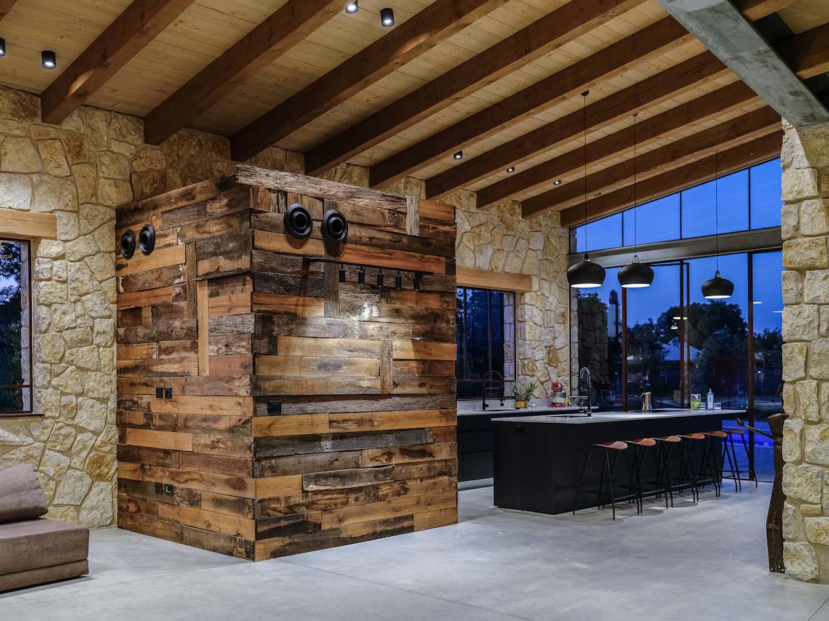 Ringwood timber roof project casa de pietra kitchen wide view