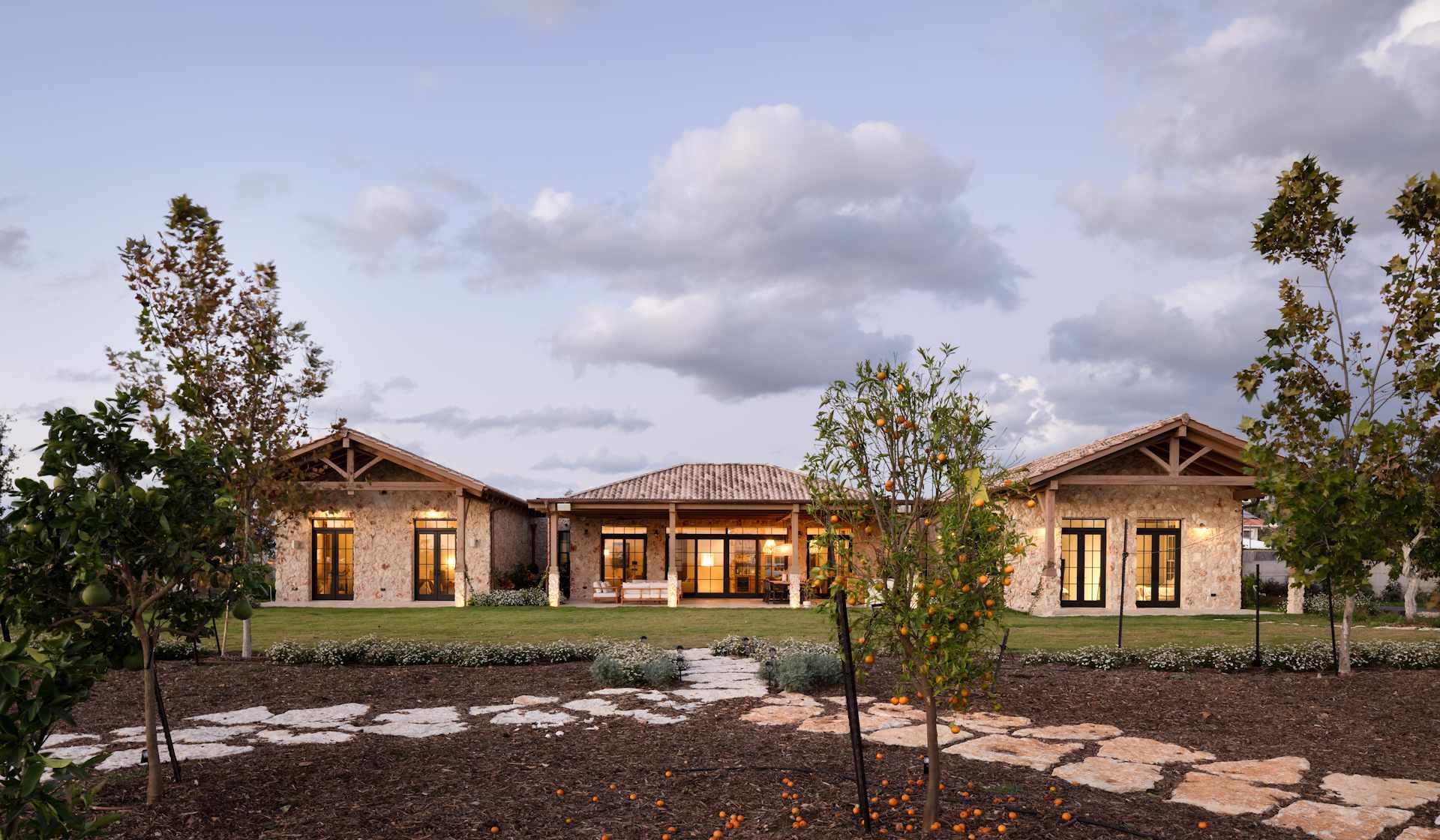 Ringwood timber frame roof SH House exterior garden view