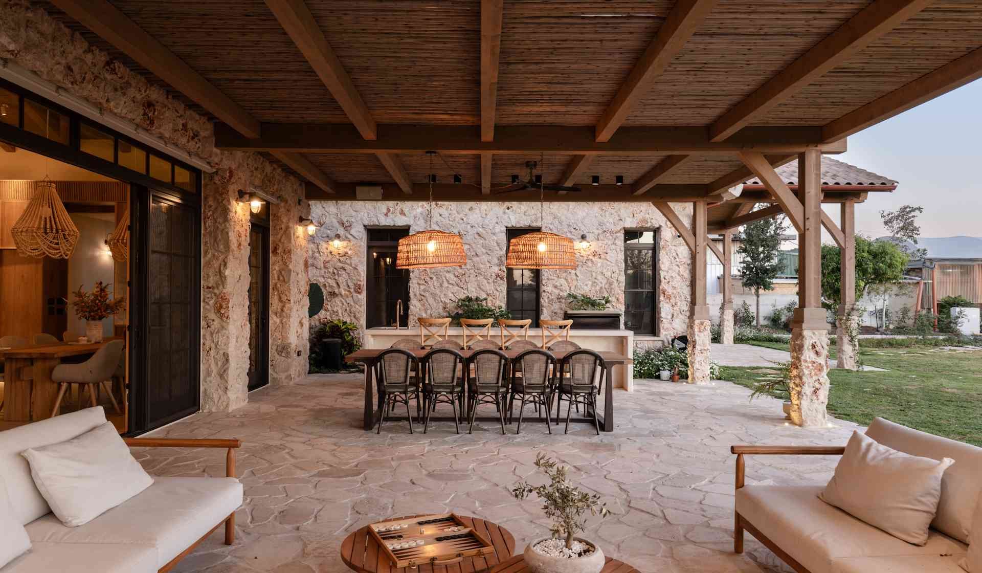 Ringwood timber frame roof SH House pergola external outdoor area